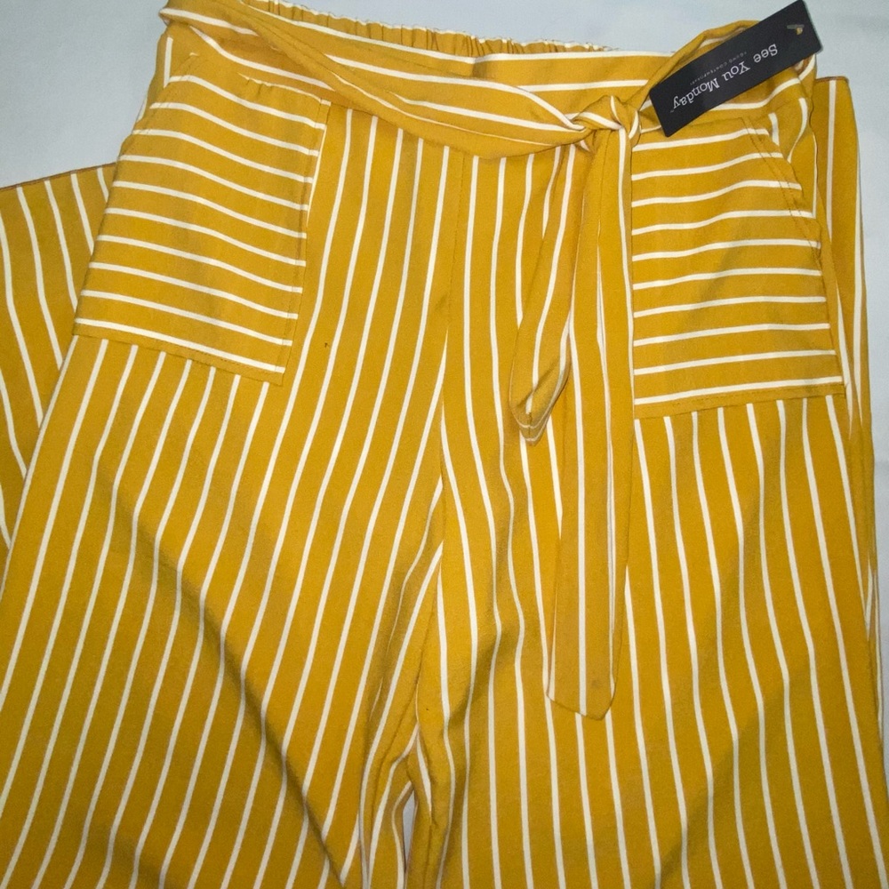 Yellow wide leg pants